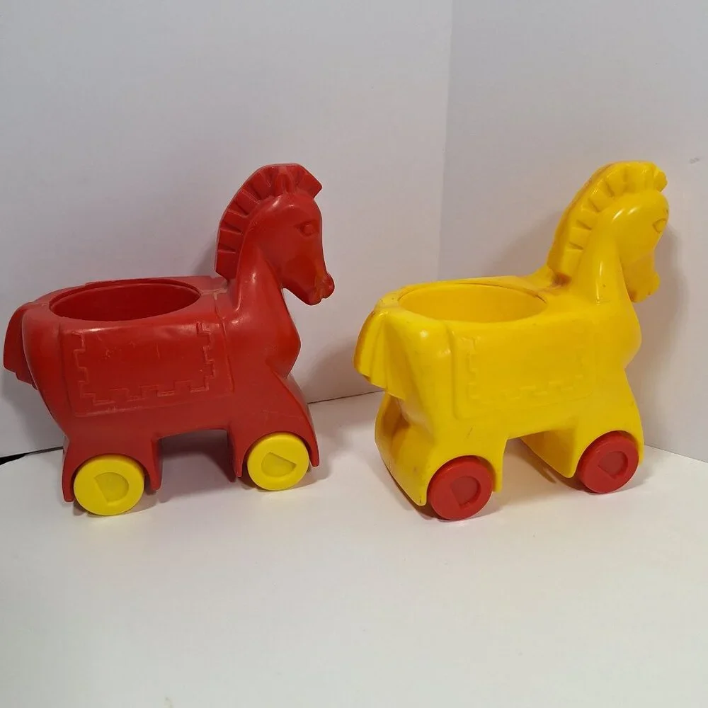 Illco Disney Mickey Donald Rolling Horse For Castle Playset Vintage - Picture 11 of 14